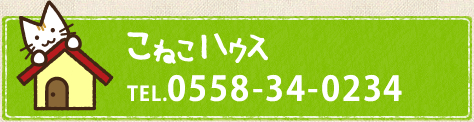 こねこハウス　TEL:0558-34-0234