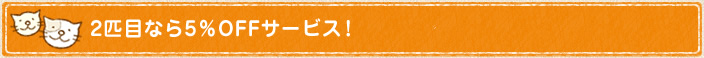 2匹目なら5%OFFサービス